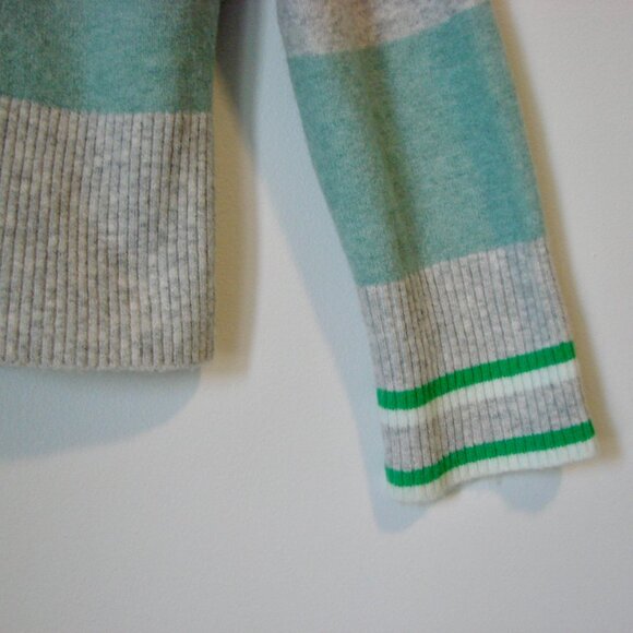 J. Crew Sweater Wool Alpaca Blend Turtleneck Sweater Gray Green Stripe Size XS - Picture 7 of 15